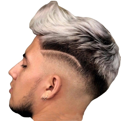 Rémy cheveux liés à la main Ombre naturel Sel et poivre Gris cheveux humains pièces Toupee pour hommes