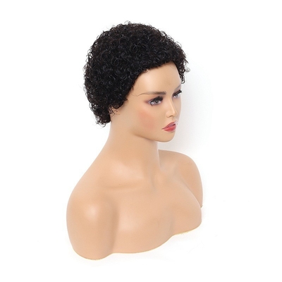 La machine à cheveux brésilienne courte afro bouclée a fabriqué une perruque de fées de couleur naturelle pour les femmes noires.