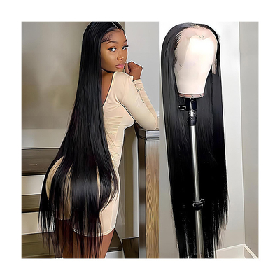 Taille moyenne dentelle avant originale brésilienne naturelle perruque de cheveux humains pour les femmes noires
