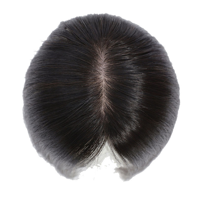 Toupi féminin soyeux et droit avec une forte densité et un design de Toupi gauche 100% cheveux humains