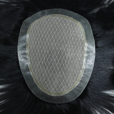 Toupi féminin soyeux et droit avec une forte densité et un design de Toupi gauche 100% cheveux humains