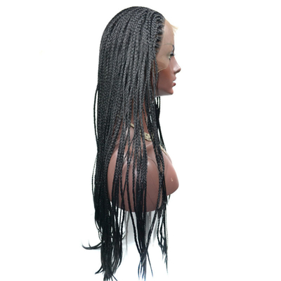 Cheveux longs à tresses synthétiques avec de bonnes critiques 0.2kg dentelle perruques frontales longueur longue