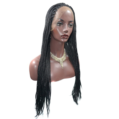 Cheveux longs à tresses synthétiques avec de bonnes critiques 0.2kg dentelle perruques frontales longueur longue
