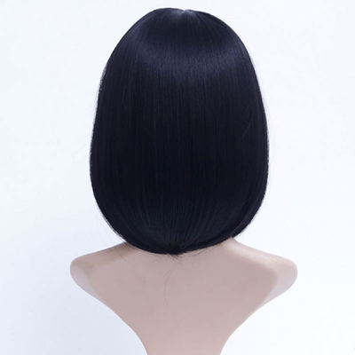 Perruque pour cheveux longs et droits synthétiques avec dentelle à l'avant Cheveux doux et brillants Taille petite casquette