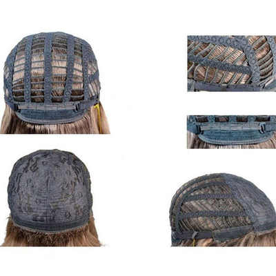 Perruque pour cheveux longs et droits synthétiques avec dentelle à l'avant Cheveux doux et brillants Taille petite casquette