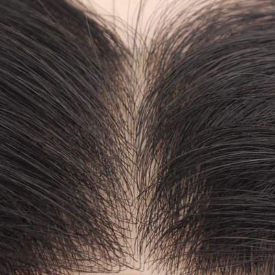 Type de pièce de cheveux droite 100% cheveux humains Hommes Toupee avec peau fine et densité légère