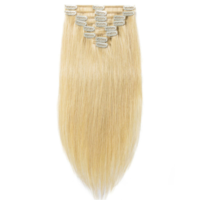 Clip de cheveux humains 100% en extensions de cheveux et doux brillant sans enchevêtrement 613 / 24 couleur