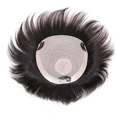 Méthode de traitement à moitié faite par l'homme 2022 Toupee à la mode pour les hommes aux cheveux brésiliens