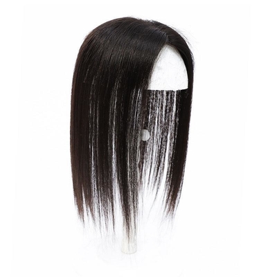 Toupee féminin à la peau fine à haute densité, style droit, technique faite à la main