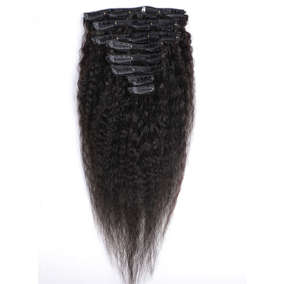 Clip à 100% de cheveux humains dans les extensions bon Kinky droit naturel extensions de cheveux