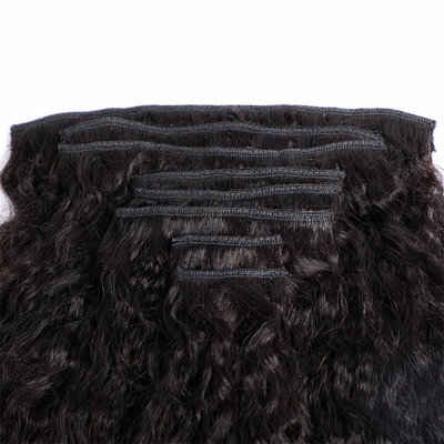 Clip à 100% de cheveux humains dans les extensions bon Kinky droit naturel extensions de cheveux