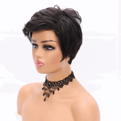 1B/Couleur naturelle dentelle Perruques avant Meilleurs prix Vendeur Pixie coupe courte Perruque de cheveux humains