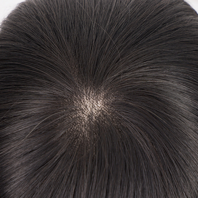 100% de cheveux humains vierges Toupee en dentelle pour homme avec mono-maillage et base en dentelle
