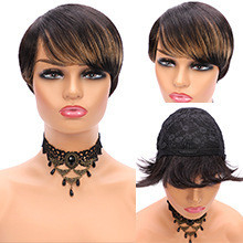 Fabricants Cheveux humains Perruque à coupe de fées Avantage Doux Brillant Aucun enchevêtrement 0,5 kg
