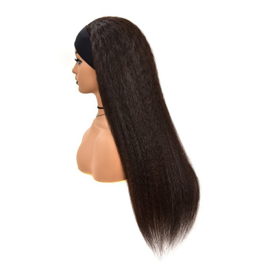 Matériau de base de dentelle suisse Cheveux rémy de qualité humaine Cheveux droits bandeau de tête Perruque pour femmes noires