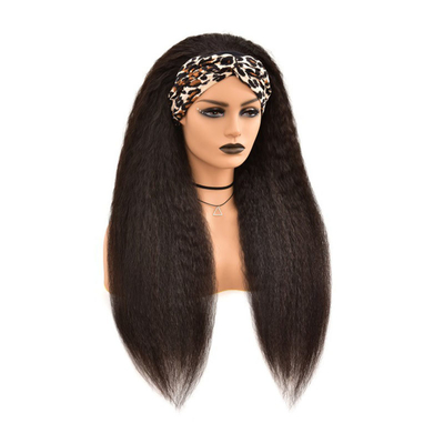Matériau de base de dentelle suisse Cheveux rémy de qualité humaine Cheveux droits bandeau de tête Perruque pour femmes noires