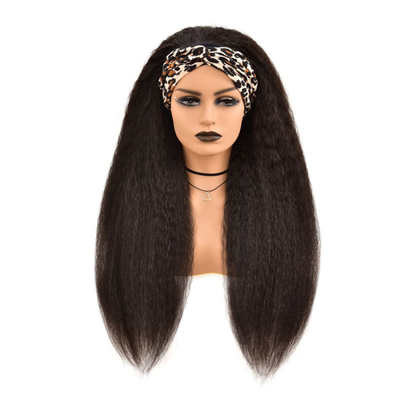 Matériau de base de dentelle suisse Cheveux rémy de qualité humaine Cheveux droits bandeau de tête Perruque pour femmes noires
