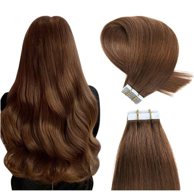 Double dessiné tissus invisibles de peau sans couture Remy russe bande de cheveux humains dans les extensions