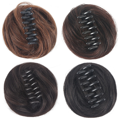 Brun clair/brun foncé/noir brunâtre/noir naturel 100% cheveux humains Chignon à la mode
