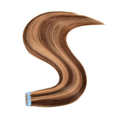 Double dessiné tissus invisibles de peau sans couture Remy russe bande de cheveux humains dans les extensions