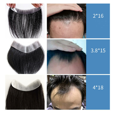 Ligne de cheveux entièrement faite à la main, 100% cheveux humains, Toupee pour homme