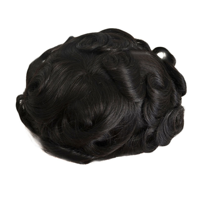 Ligne de cheveux entièrement faite à la main, 100% cheveux humains, Toupee pour homme