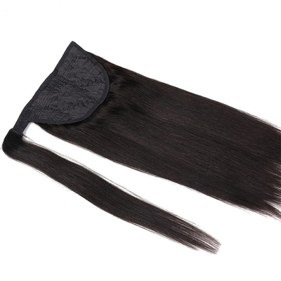 Cheveux Rémy Extension de queue de cheval de cheveux humains brésiliens avec cuticule alignée crochet et boucle