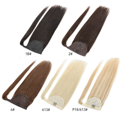 Cheveux Rémy Extension de queue de cheval de cheveux humains brésiliens avec cuticule alignée crochet et boucle