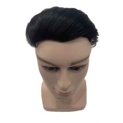 Couleur naturelle Toupee pour homme avec le style rétro cousu 100% cheveux humains Topper dentelle