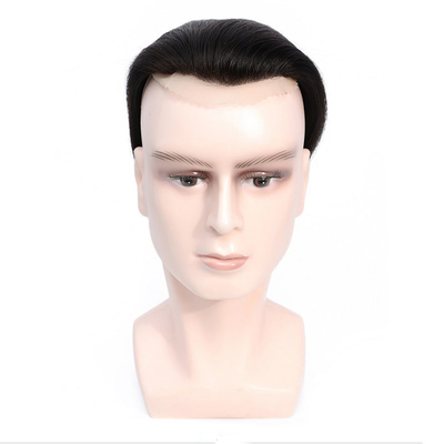 Densité légère Cheveux Rémy Toupee pour hommes à main pleine Technique de lace suisse
