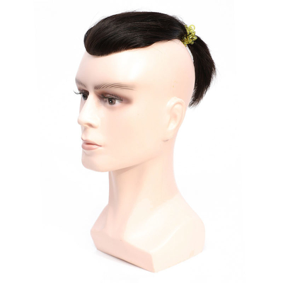 Densité légère Cheveux Rémy Toupee pour hommes à main pleine Technique de lace suisse