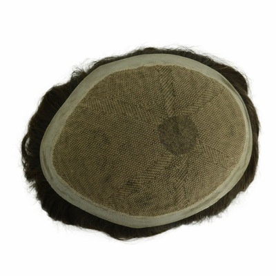 Densité légère Cheveux Rémy Toupee pour hommes à main pleine Technique de lace suisse