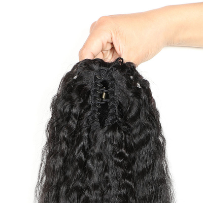 0.2 kg de cheveux humains à corde de traction Kinky raide extensions de queue de cheval pour les femmes 2022