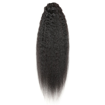 0.2 kg de cheveux humains à corde de traction Kinky raide extensions de queue de cheval pour les femmes 2022