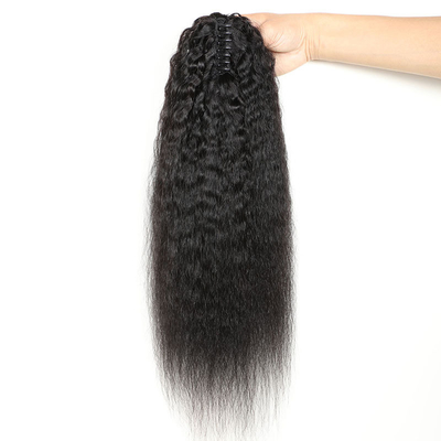 0.2 kg de cheveux humains à corde de traction Kinky raide extensions de queue de cheval pour les femmes 2022