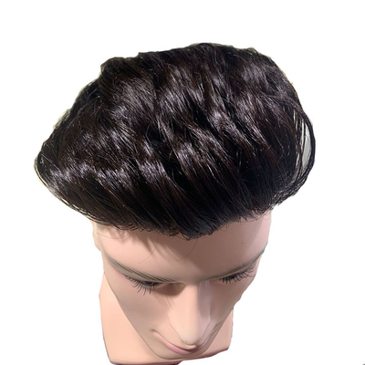 Toupee en dentelle suisse pour hommes 100% système de remplacement de cheveux humains 24 mm texture