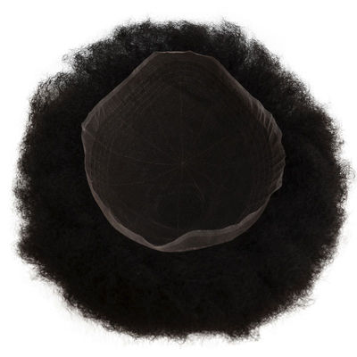 Toupee Texturé 24 mm Afro Kinky Bouclé En dentelle suisse Pour hommes Unités de cheveux Naturel Perruque de cheveux humains