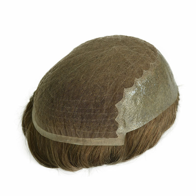 Lentilles naturelles en PU Homme Toupee pour 100% Cheveux humains Homme tissage Perruques Parures Unité système de patch
