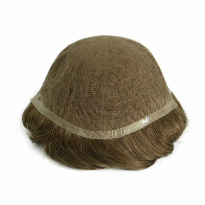 Lentilles naturelles en PU Homme Toupee pour 100% Cheveux humains Homme tissage Perruques Parures Unité système de patch