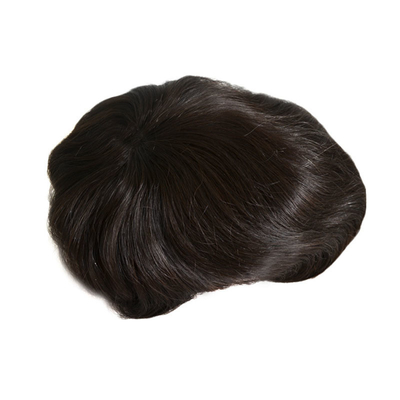 Lentilles naturelles en PU Homme Toupee pour 100% Cheveux humains Homme tissage Perruques Parures Unité système de patch