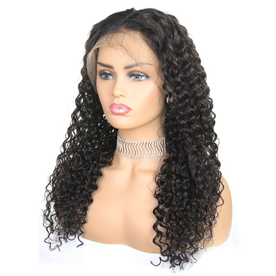 Perruques à l'avant en dentelle Cheveux humains bouclés bouclés Naturel noir dentelle frontale 13*4/4*4/T-lace