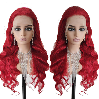 Body Wave Cherry Rouge Afro Cheveux humains Perruques pour femmes noires en petite/grande/moyenne taille