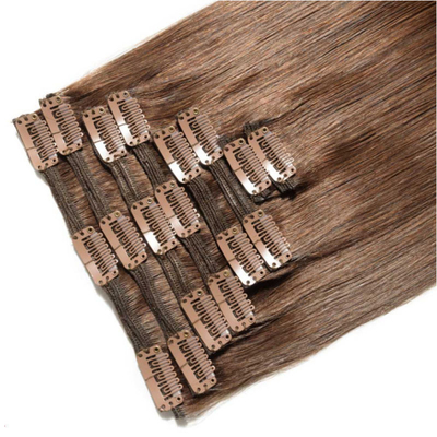 Extension de cheveux en clips de haute qualité 12A pour les femmes blanches 4 couleur Remy 100% cheveux humains