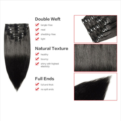 Clip de cheveux droits à cuticule complète pour les femmes noires