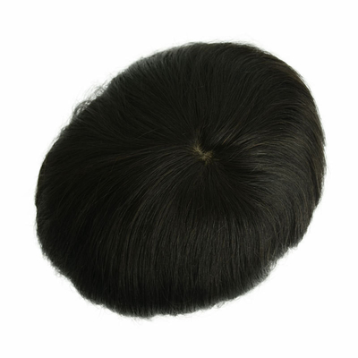 6 pouces Hollywood Fine Durable Mono Base Toupee pour homme avec PU transparent tout autour
