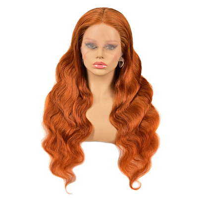 Cheveux Rémy Top Grade Brésilien 13*4 Faire ressortir la perruque avec couleur gingembre HD dentelle frontale