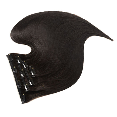 100% d'extensions de cheveux humains à cuticule complète double dessinée vraie vierge crue naturelle Remy invisible clip sans couture