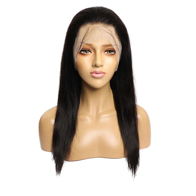 Marron clair 150% 180% Densité osseuse droite brésilienne 360 dentelle frontale Remy HD dentelle perruque avec poils de bébé