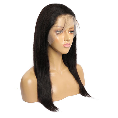 Marron clair 150% 180% Densité osseuse droite brésilienne 360 dentelle frontale Remy HD dentelle perruque avec poils de bébé