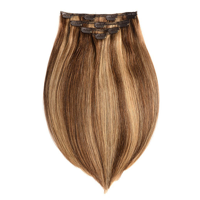 100% d'extensions de cheveux humains à cuticule complète double dessinée vraie vierge crue naturelle Remy invisible clip sans couture